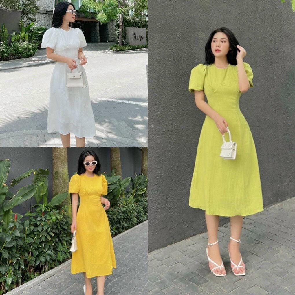 ĐẦM XÒE XỐP GÂN TAY PHỒNG