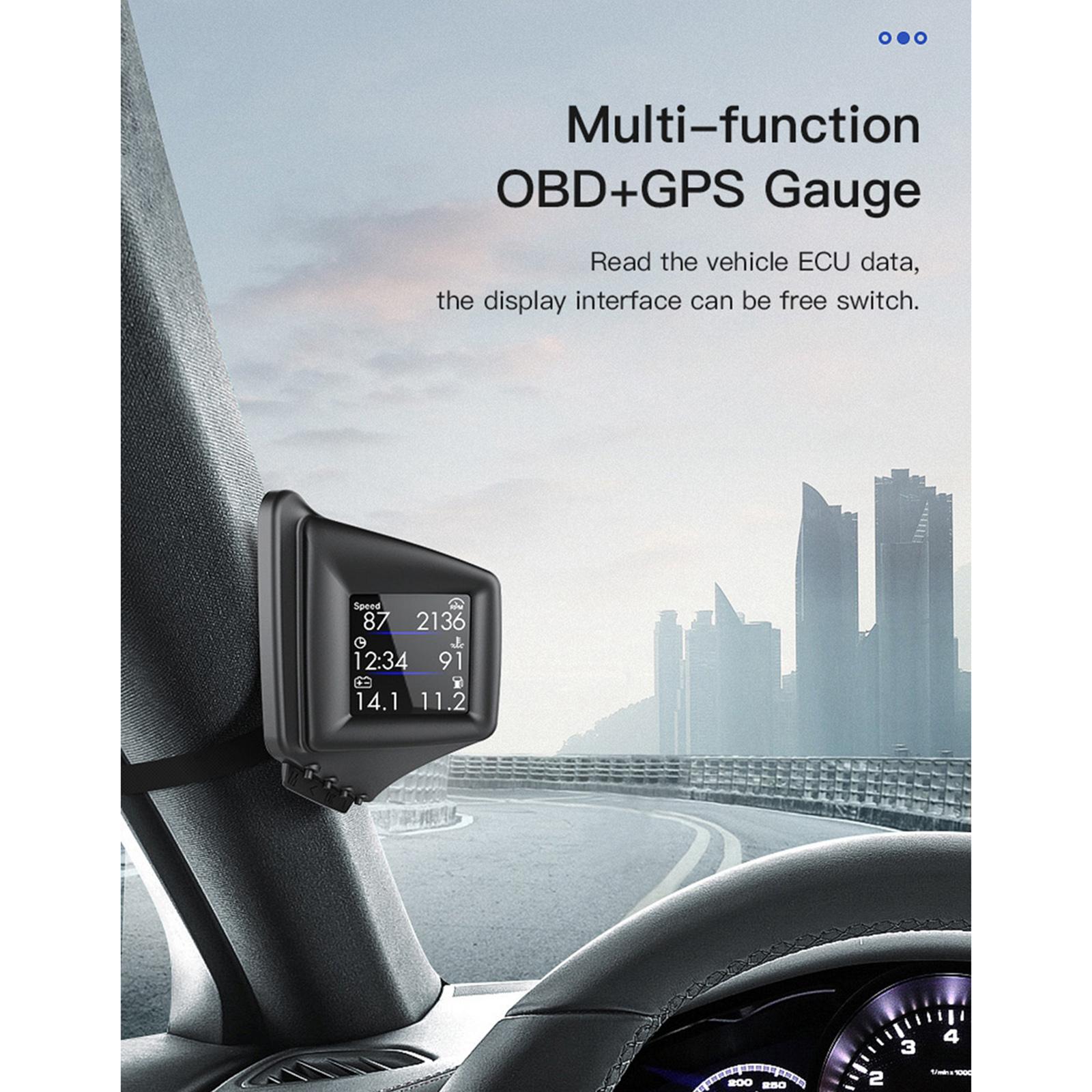 Vehicle Car Head Up Display GPS OBD2 Driving Computer LCD Screen Plug & Play