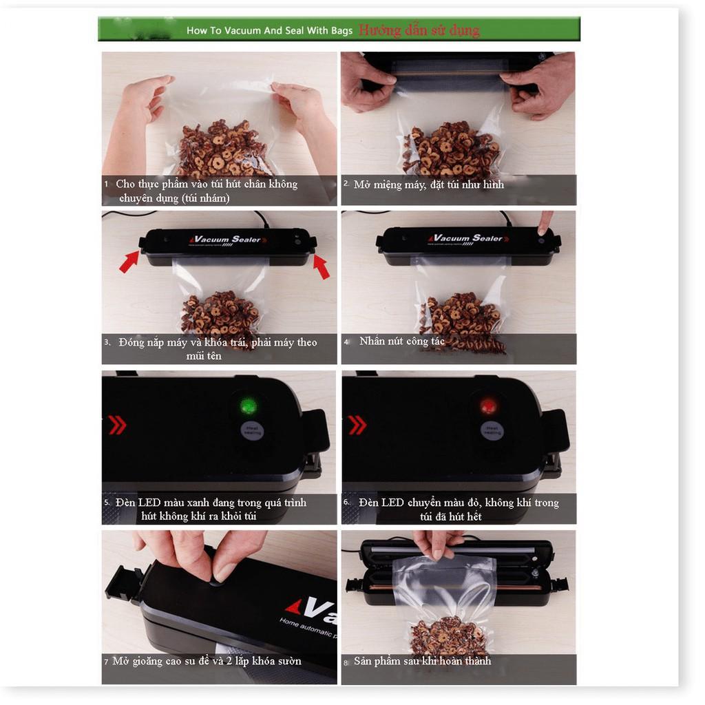 UPUPIN-Máy hút chân không thực phẩm Vacuum Sealer ️ dùng cho gia đình- Tặng 7 túi hút chân không