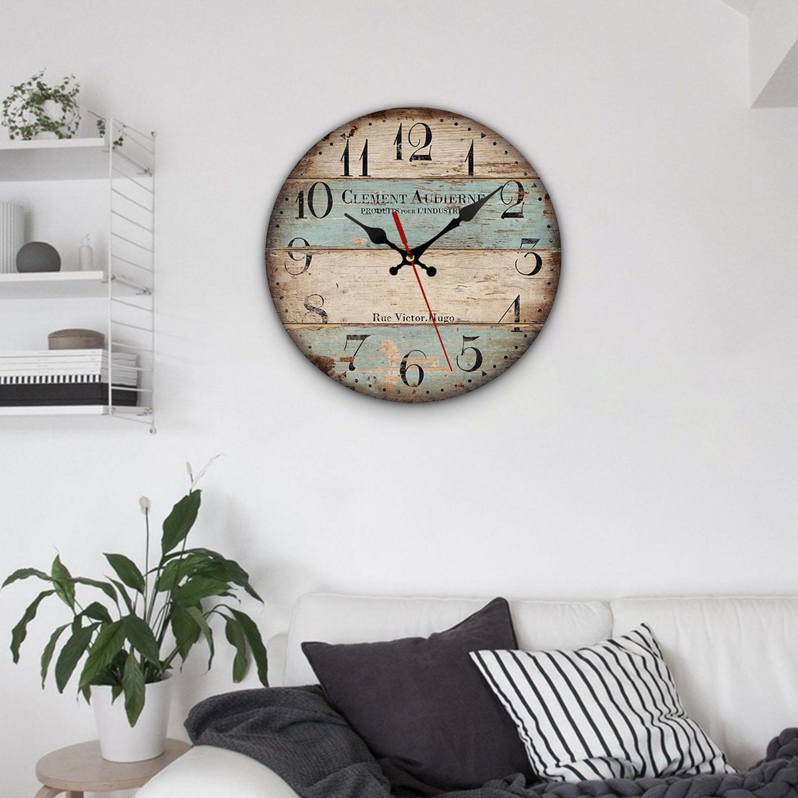Wood Wall Clock 12inch Decorative Clocks for Bedroom Living Room Home