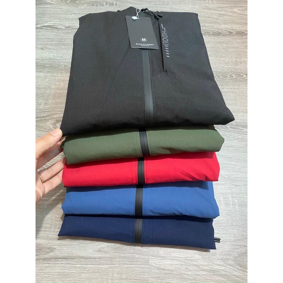 Áo Khoác Gió Unisex Nam Nữ HiDo Chống Nước Cổ Cao Kèm Mũ
