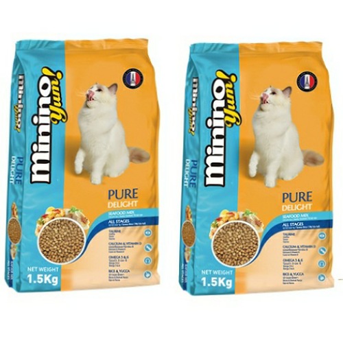 Combo 2 gói Thức ăn cho mèo Minino Yum 1,5kg/gói