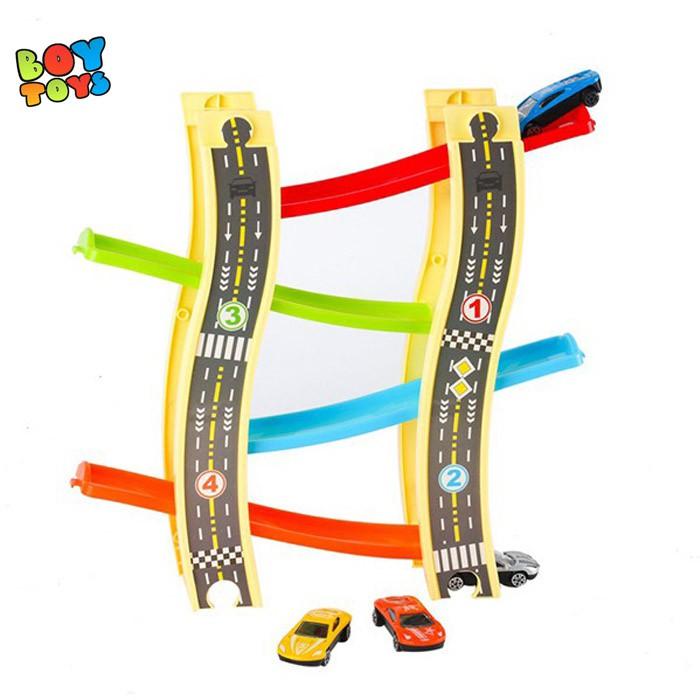 Bộ đồ chơi lắp ráp mô hình đường đua ô tô 4 tầng cho bé thỏa sức sáng tạo