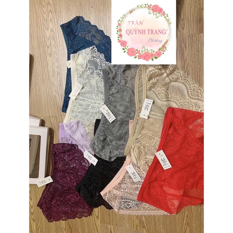 Sét quần lót đóng hộp Quần Lót Nữ Ren thiết kế họa tiết ren xuyên thấu Sexy