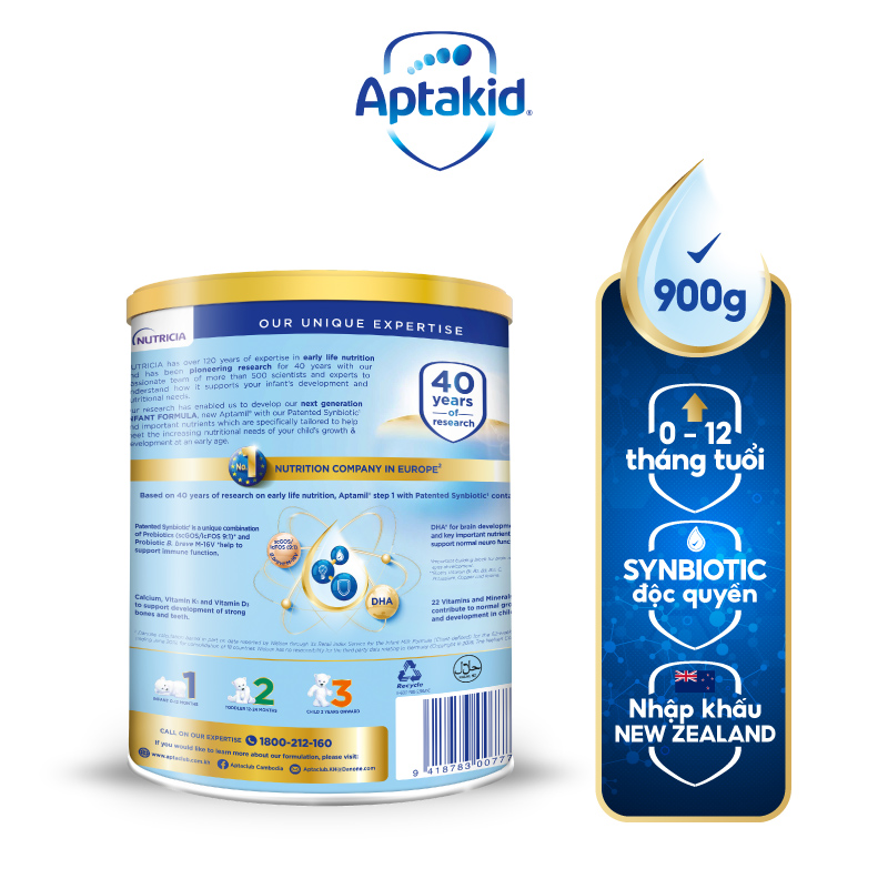 Sữa bột Aptamil New Zealand hộp thiếc số 1 (900g) cho bé 0-12 tháng tuổi |  Tiki