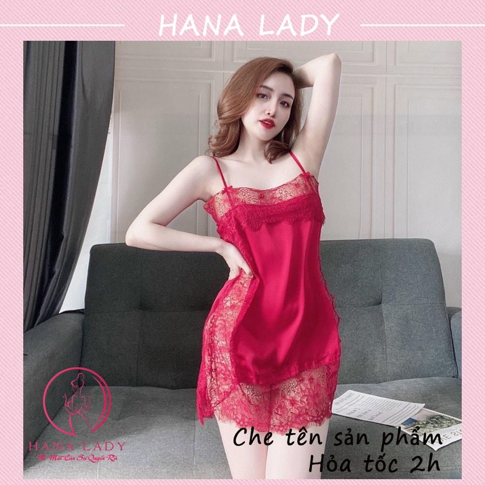 Váy ngủ lụa sexy cao cấp - Đầm ngủ nữ quyến rũ xẻ hông gợi cảm kèm quần lọt khe VN488