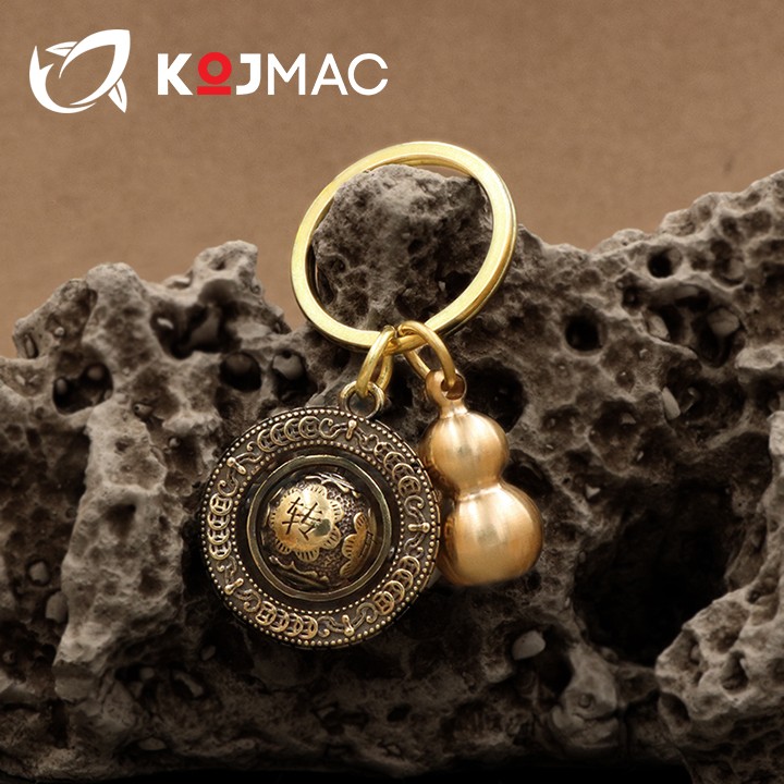 Móc Khóa Đồng Phong Thủy ĐÁO PHÚC LUÂN KOJMAC KeyRing Lucky - Hàng Nhập Khẩu ( Thiết Kế 3D Cao Cấp Độc Lạ May Mắn Gắn Chìa Làm Bằng Kim Loại Cổ Trang Quà Lưu Niệm )