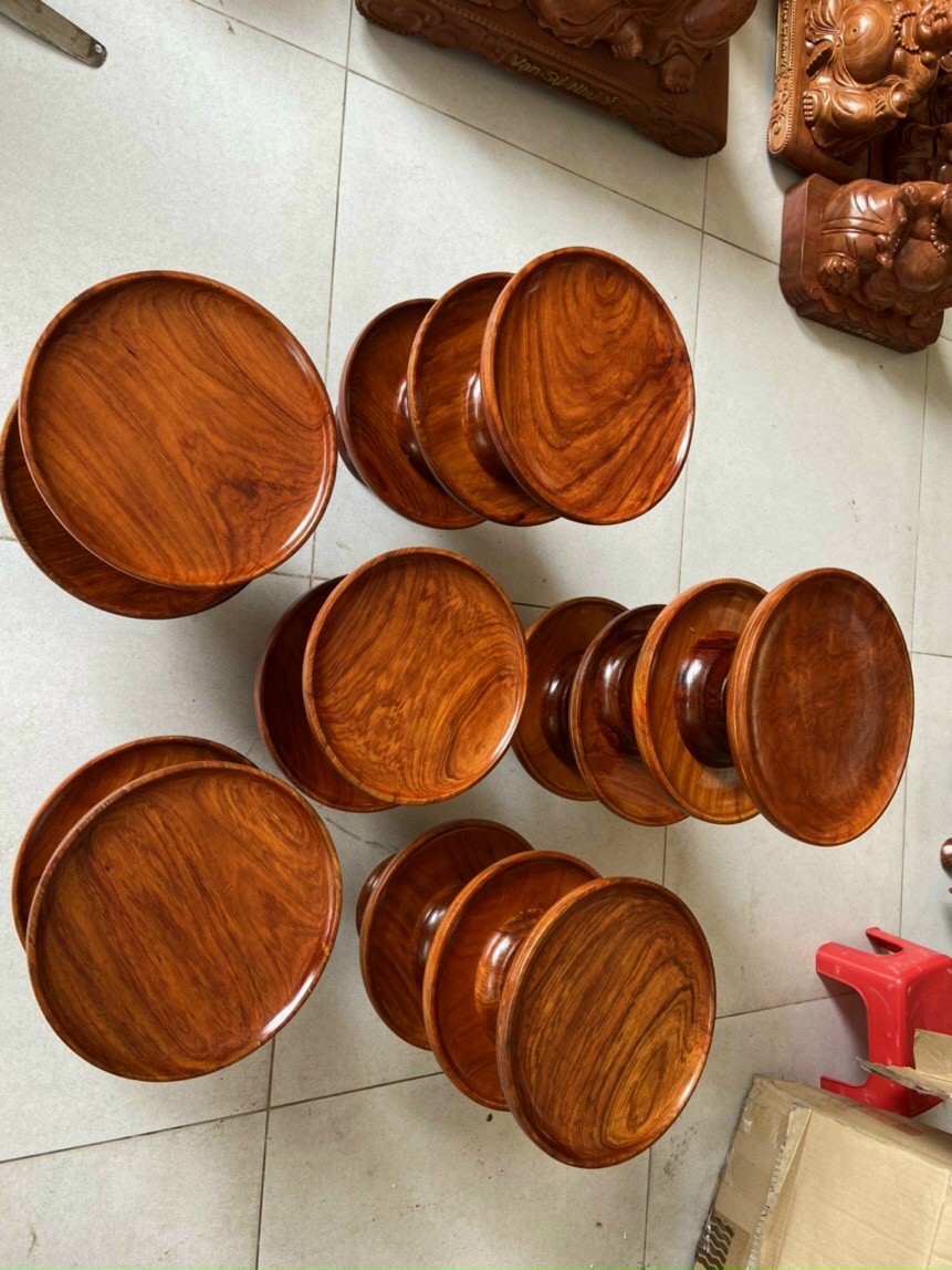 Đĩa trái cây gỗ hương ngang 35 cm