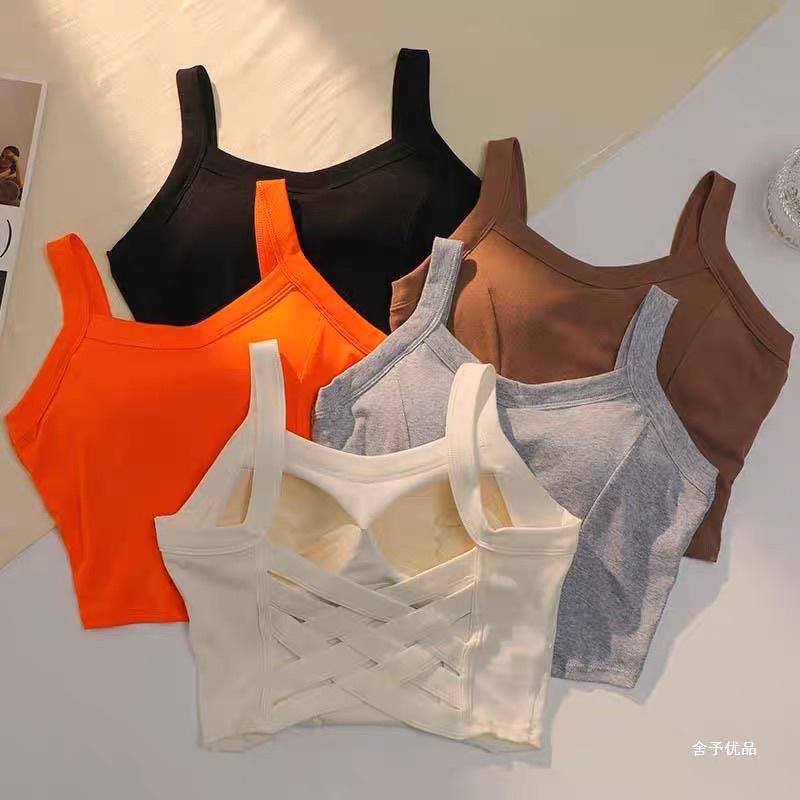Áo hai dây crop top nữ , Áo tank top chất liệu cotton thấm hút mồ hôi, Áo 2 dây có đệm diện hè xinh