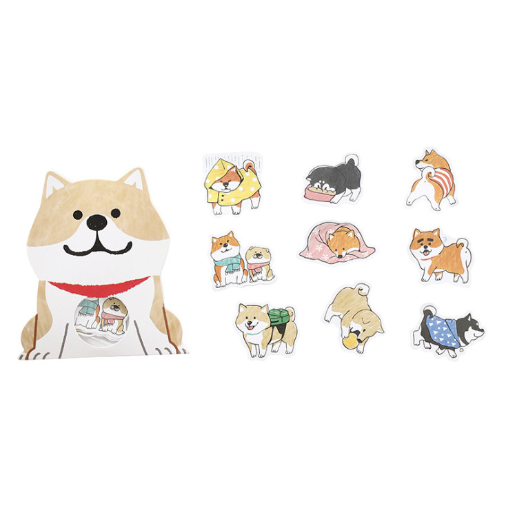 30 Miếng Sticker trang trí chó Shiba Inu &amp; Husky