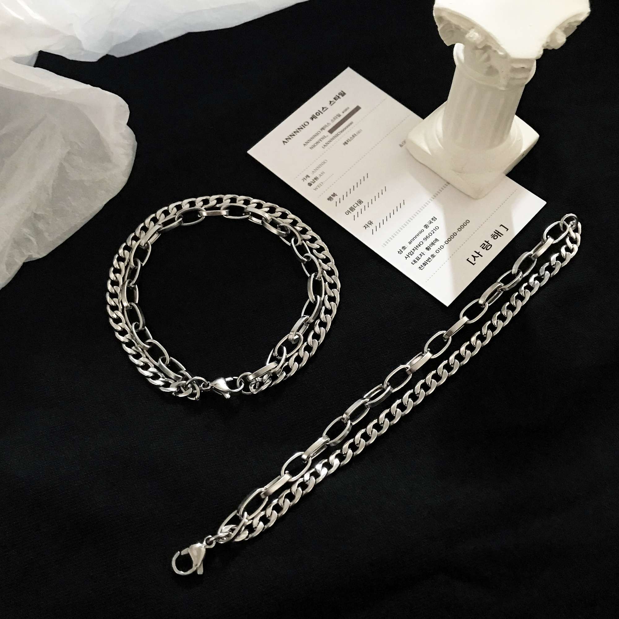 Lắc tay 2 tầng unisex cá tính độc đáo