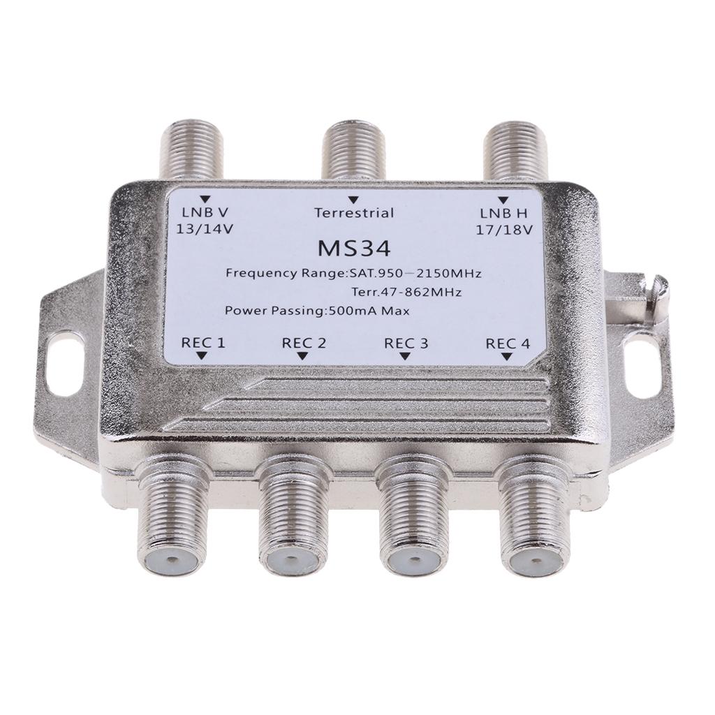 Satellite Switch Max 4 Output Multi Video Path Multi Switch MS34 Silver