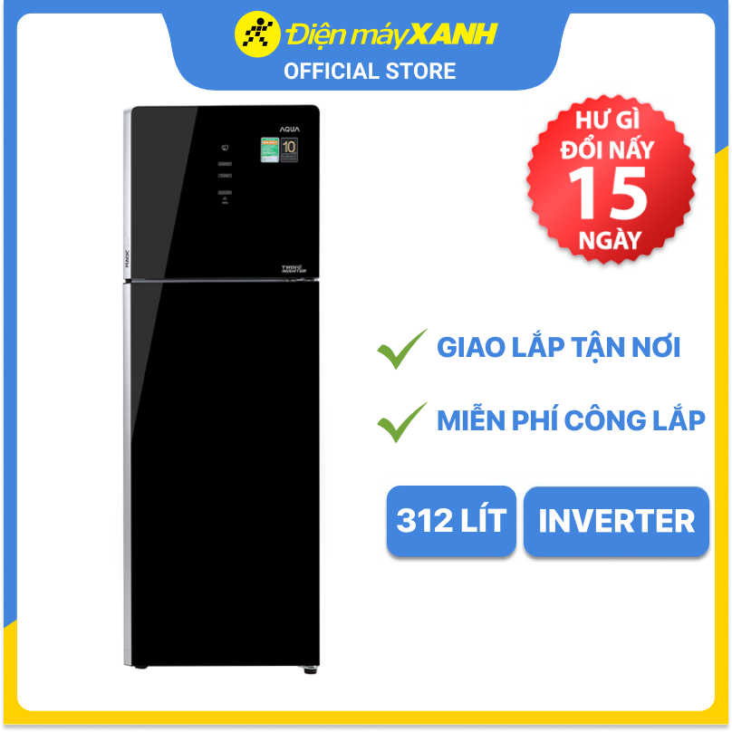 Tủ lạnh Aqua Inverter 312 lít AQR-T359MA(GB) - Hàng chính hãng (Giao hàng toàn quốc)