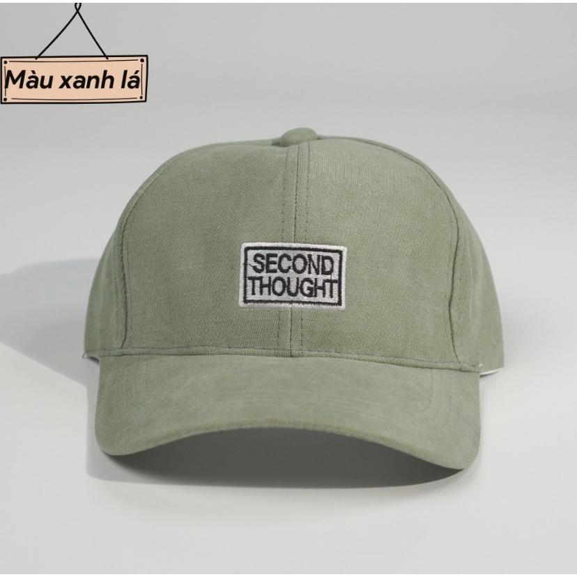 Nón kết lưỡi trai thêu chữ SECOND THOUGHT phong cách Ulzzang Hàn Quốc form unisex cho nam nữ mã N1