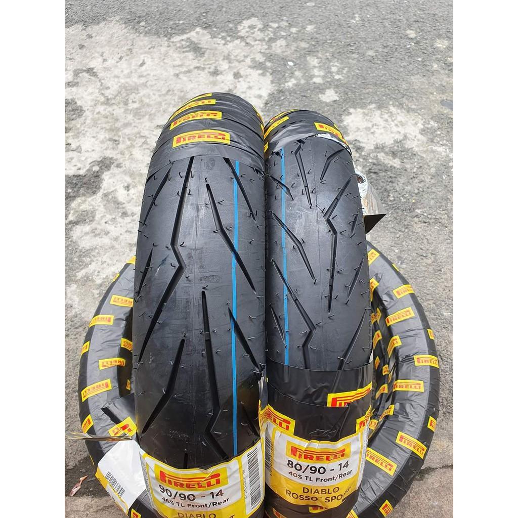 Các cặp vỏ lốp xe Pirelli Rosso Sport cho tay ga xe xe nhỏ, size từ 70 - 100, 14inch và 17inch, vỏ ko ruột - giá 1 cặ