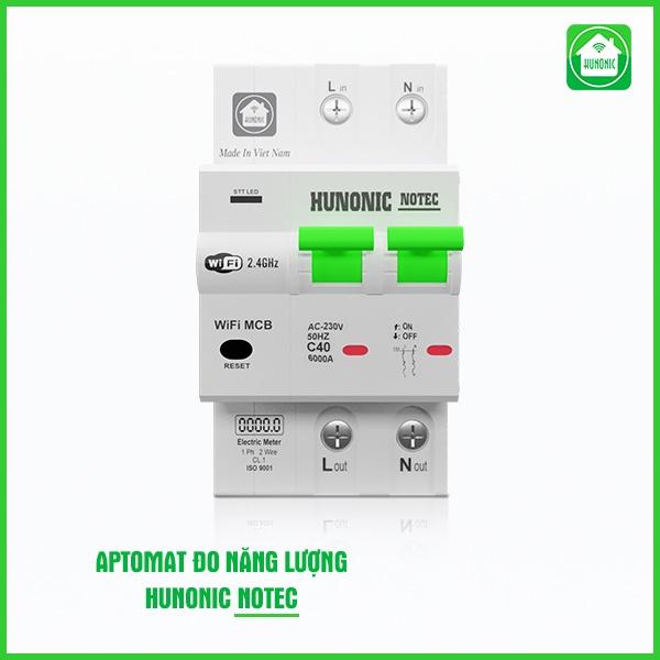 Aptomat Đo Năng Lượng Hunonic Notec CB Thông Minh Hẹn Giờ Tự Động [Hàng Chính Hãng