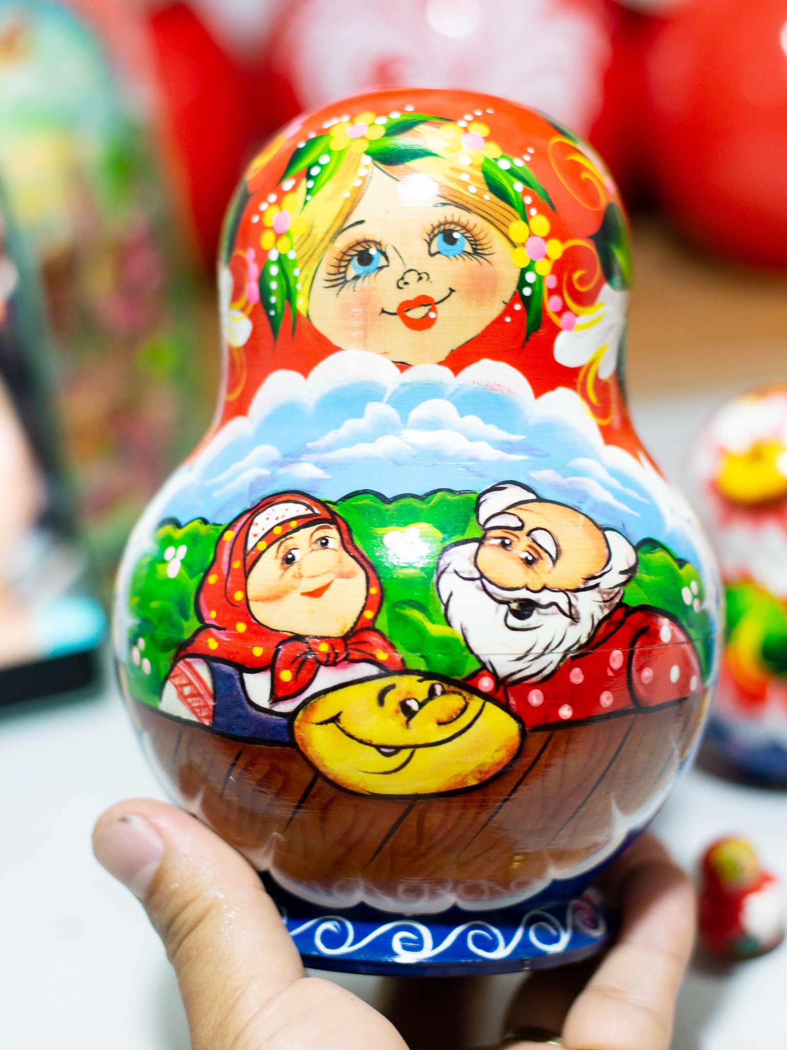 BỘ BÚP BÊ NGA 10 LỚP DÁNG TRÒN SIZE 18CM "CỔ TÍCH KOLOBOK"