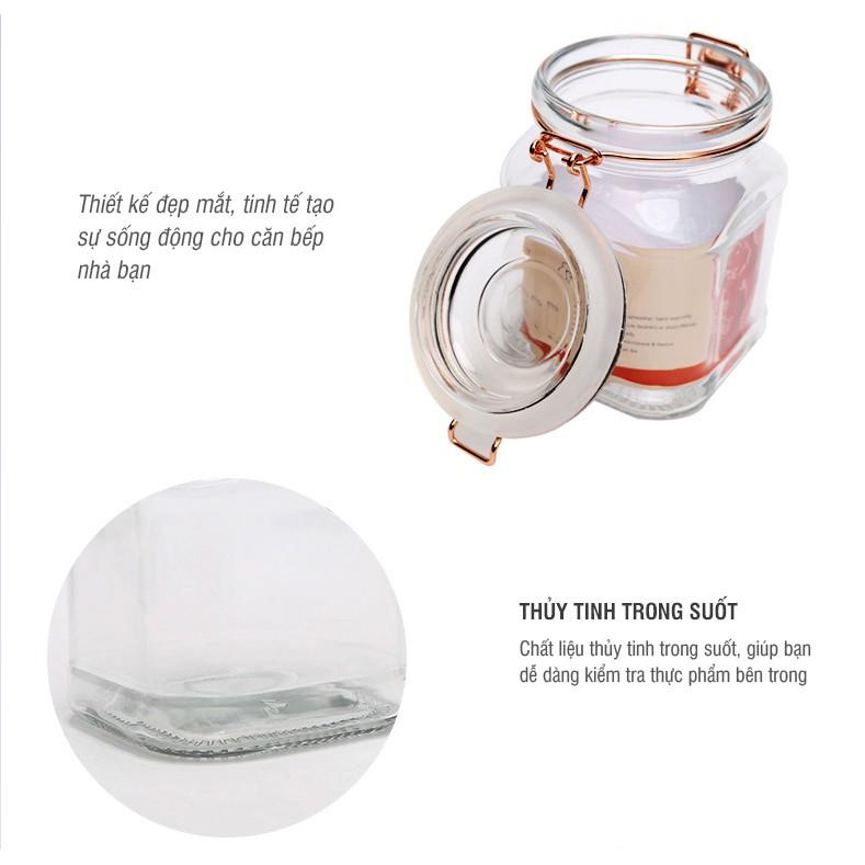 Bộ 3 hũ Lock&Lock 900ml thủy tinh đựng thực phẩm Sodalime LLG516S01 - Hàng chính hãng, nắp đậy kín hơi - JoyMall
