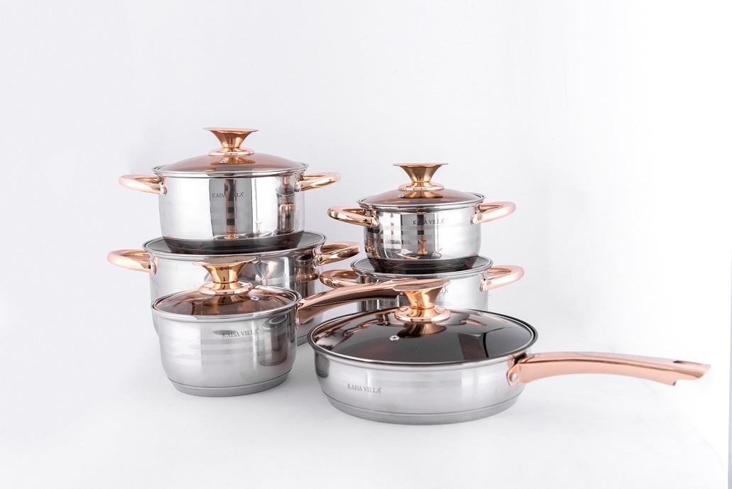 Bộ nồi KAISA VILLA - 6 món 12 chi tiết công nghệ Đức - Đáy 5 lớp, mã KV-6618 - Thích hợp cho mọi loại bếp