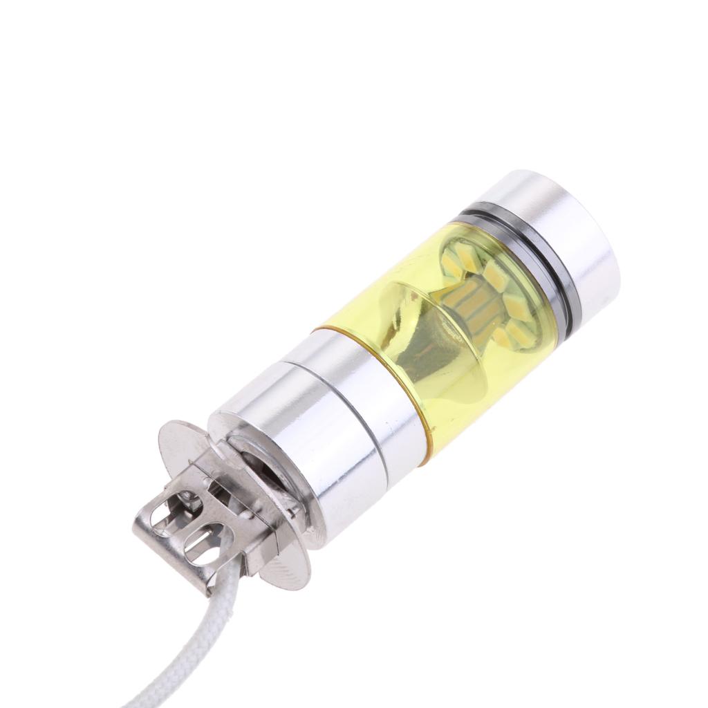 2 Pieces H3 20LED 1000LM 100W High Power Projector Fog Driving Light Bulbs - Yellow
