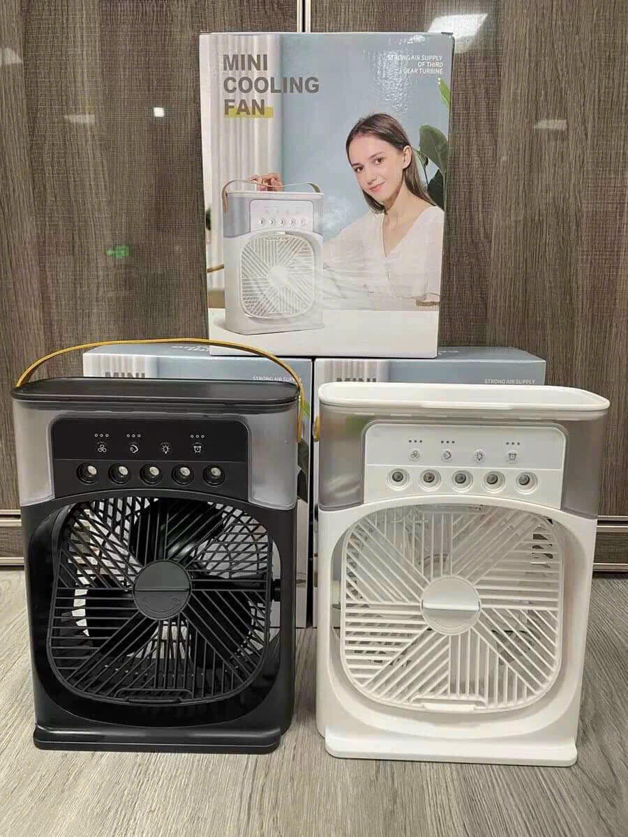 Quạt phun sương để bàn cỡ lớn có hẹn giờ, đèn led 7 màu - Quạt hơi nước để bàn 3 chế độ phun sương làm mát  hàng nhập khẩu