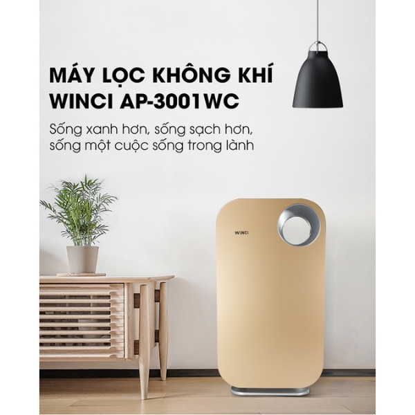 Máy lọc không khí WINCI WIN-AP3001, lọc bụi mịn, khí độc hại, khử mùi, diện tích lọc 50m² - Hàng chính hãng