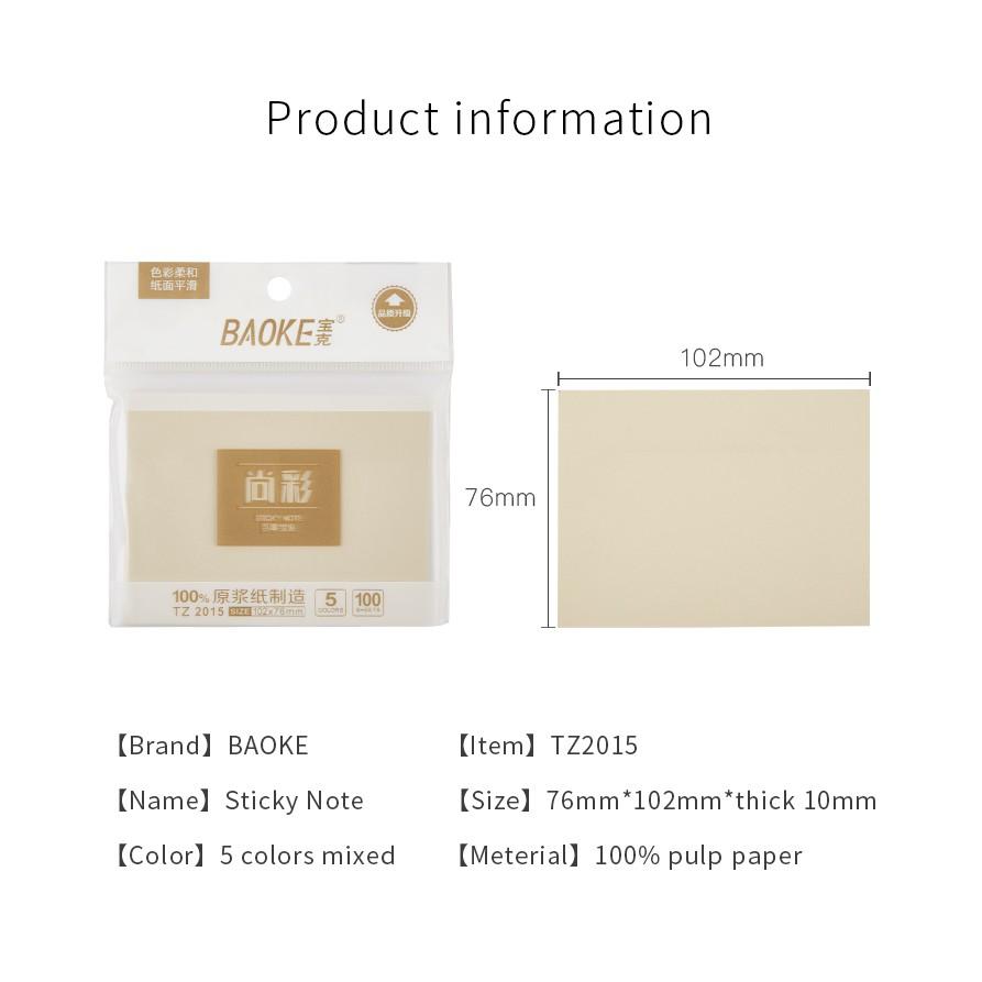 Sticky Note 5 màu Macaron - 100 tờ đủ size-TZ2015