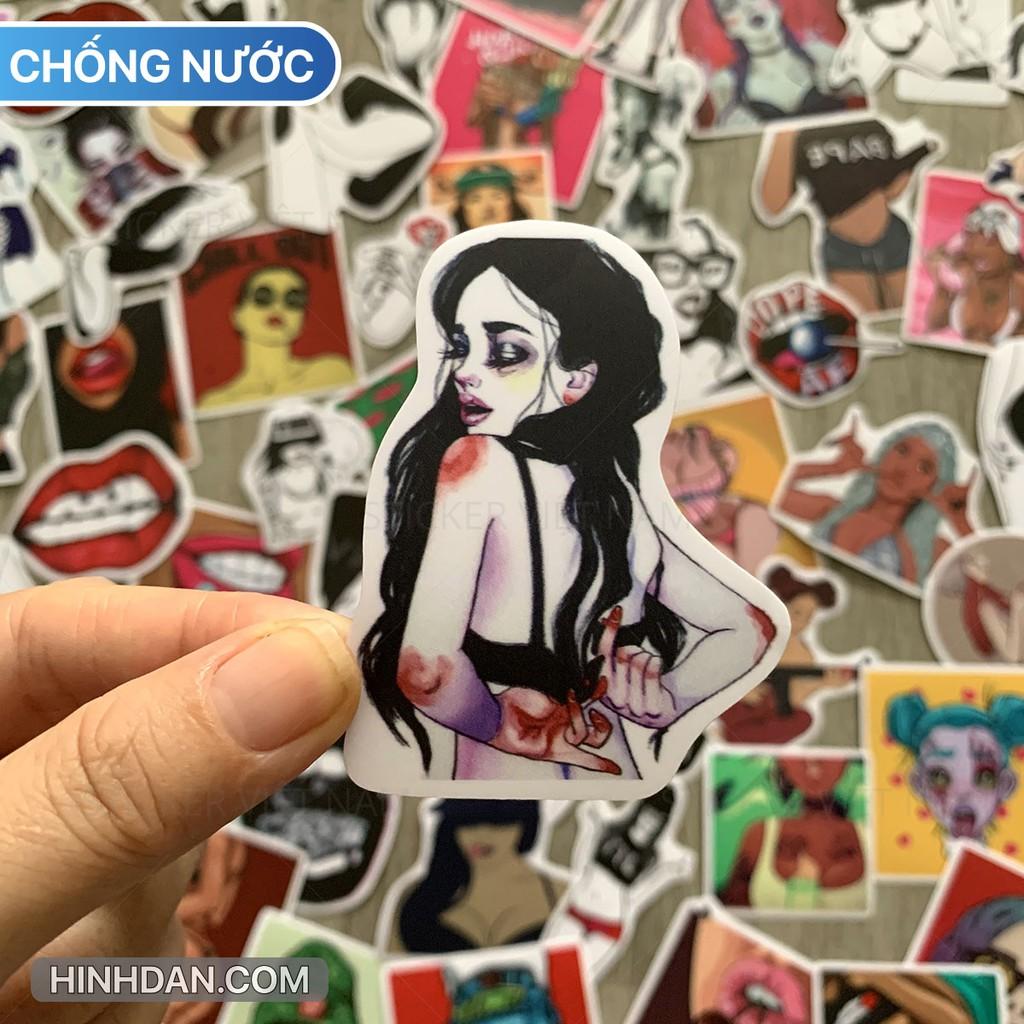 Sticker BAD GIRLS - Dán Trang Trí - Chất Liệu PVC Cán Màng Chất Lượng Cao Chống Nước, Chống Nắng, Không Bong Tróc Phai Màu