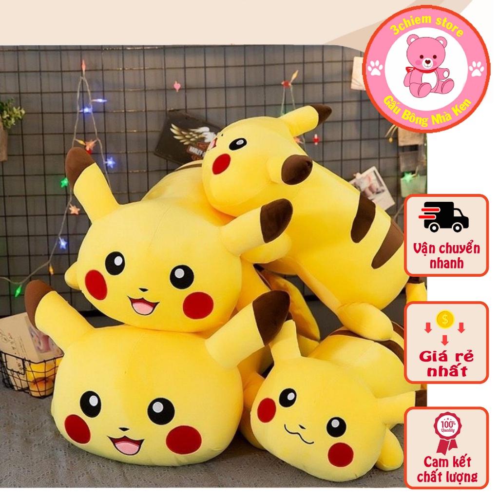 Gấu Bông Pikachu Dáng Nằm - Gấu bông quà tặng Pikachu Dài chất vải nhung mịn màng co dãn