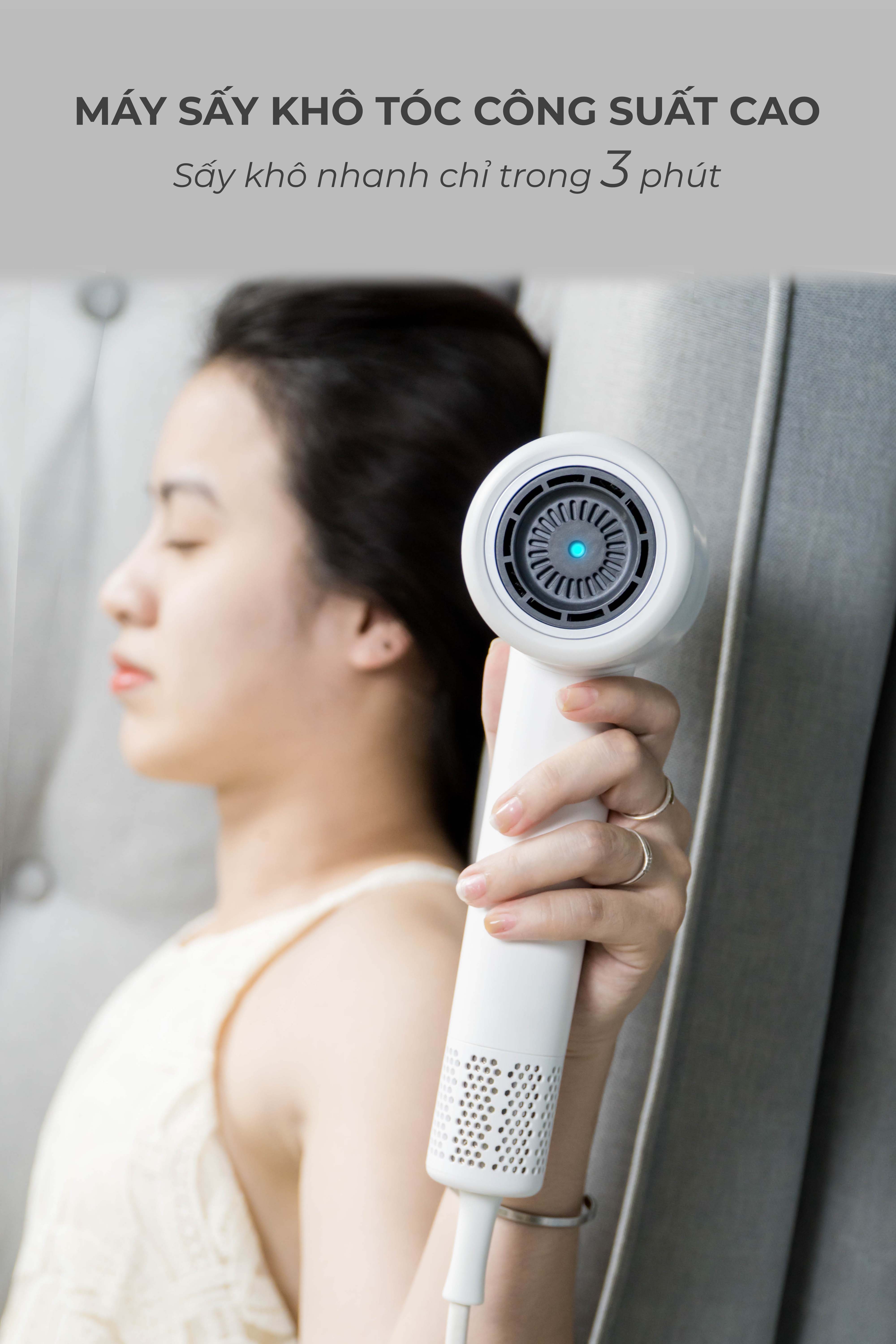 Máy Sấy Dưỡng Tóc Ion Âm Bumas H3 - 3 Phút Sấy Khô Nhanh - 4 Chế độ Sấy - 2 Chế độ gió - Tự Động Vệ Sinh Máy - Hàng Chính Hãng