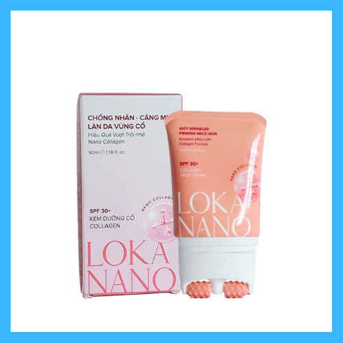 Kem Dưỡng Da Cổ Loka Nano Abera 50ML Có Lăn Massage Chăm Sóc, Phục Hồi Da Cổ, Lấy Lại Sự Đàn Hồi Của Tuổi Xuân