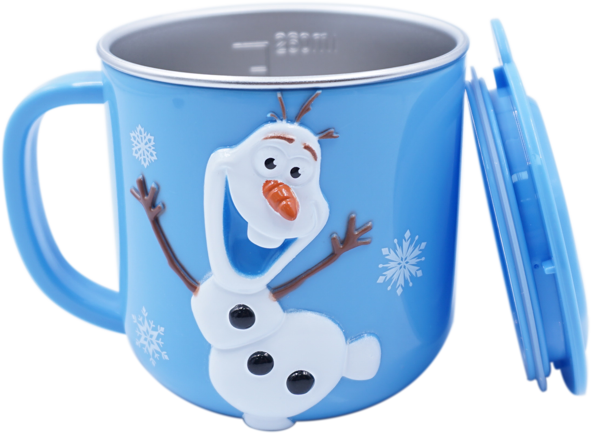 Ly cốc giữ nhiệt Disney hình người tuyết Olaf Frozen 3D có nắp và quai cầm cho bé - 260ml