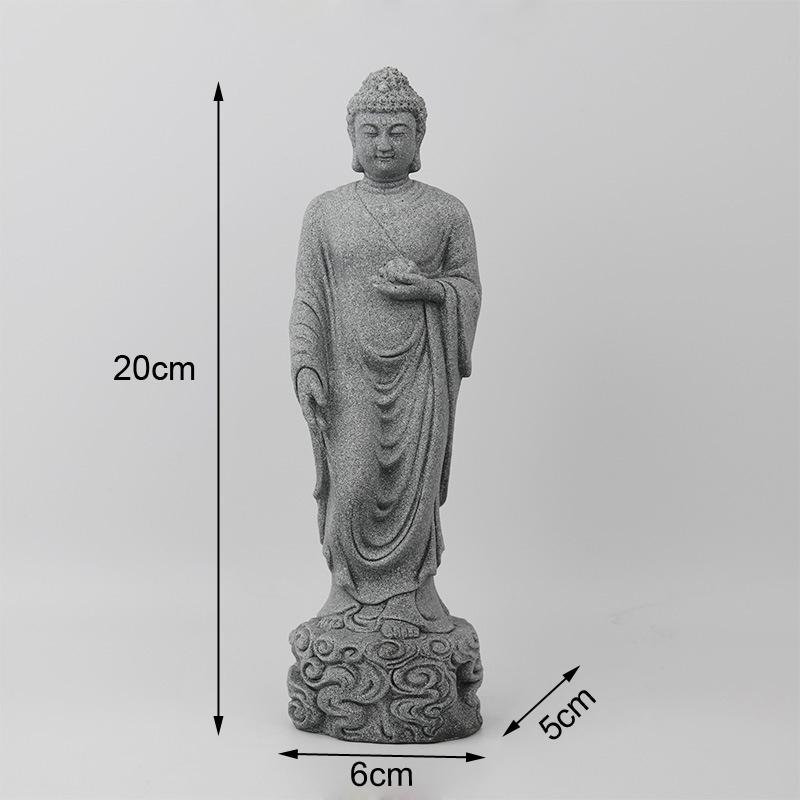 Small Buddha Statue Meditation Gift Standing Craft Porch Garden Home