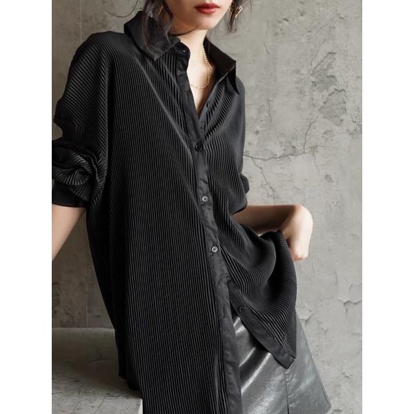 Áo sơ mi Oversize vải dập li
