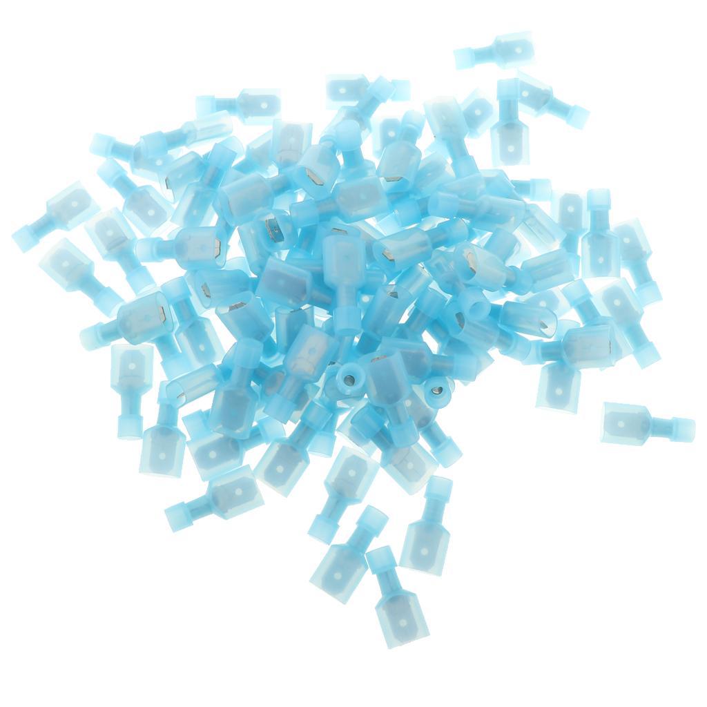 100 Pieces Male Fully Insulated Wiring Wire Crimp Terminal Spade Connector