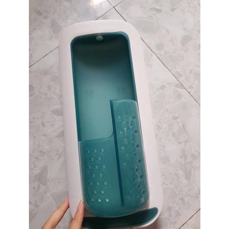 Ống đũa treo tường đựng đũa thìa dán tường xoay 360 độ có khay thoát nước, dụng cụ phòng bếp siêu tiện lợi