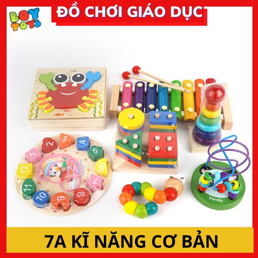 Combo đồ chơi giáo dục bằng gỗ cho bé phát triển kĩ năng toàn diện