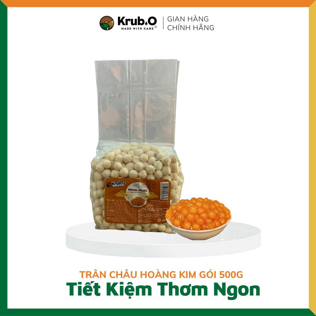 Trân Châu Hoàng Kim Krub.O MADE WITH CARE 500g - Topping Trà Sữa, Chè, Món Tráng Miệng