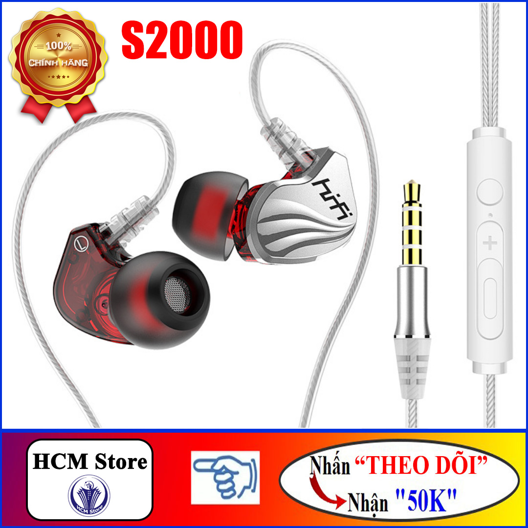 Tai Nghe Siêu Bass BONKS-S2000 Âm Thanh HiFi dải tần âm thanh rộng cho chất lượng trung thực - Hàng Chính Hãng