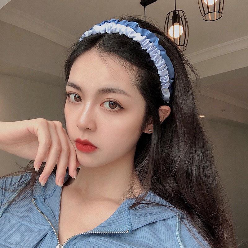 Băng đô cài tóc dạng chun nhún Retro chất liệu Chiffon phong cách Hàn Quốc 2021