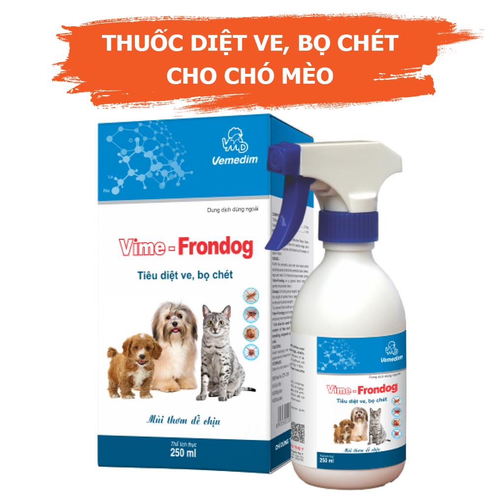 Chai Xịt Ve Rận Chó Mèo Vime-Frondog 250ml