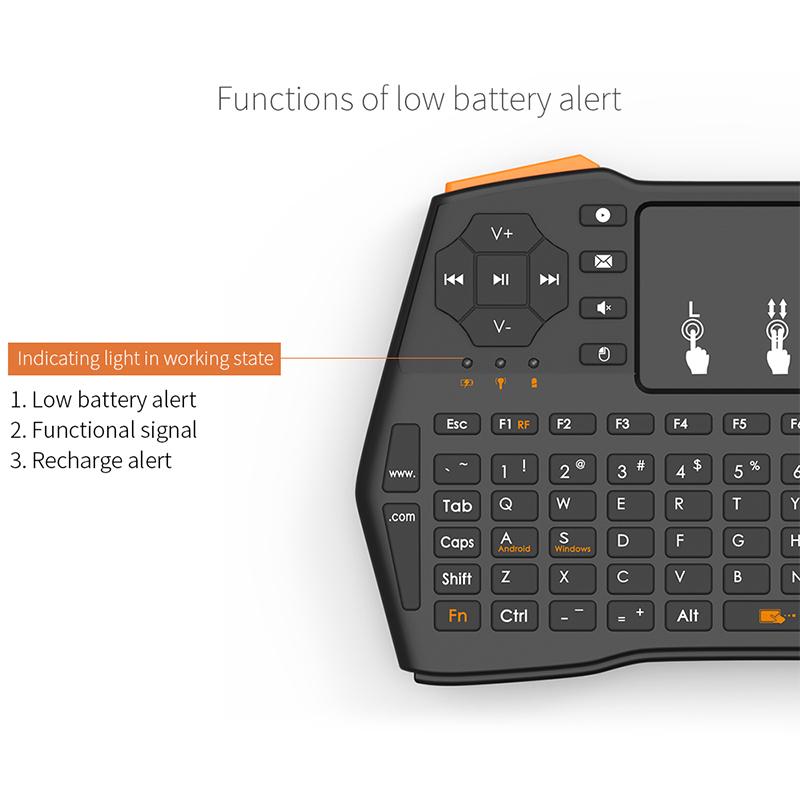 Mini Không Dây Bàn Phím 2.4GHz Remote Điều Khiển Bàn Di Chuột Cho Smart Tivi Máy Tính Bảng Laptop Xbox 360 PS4 bàn Phím