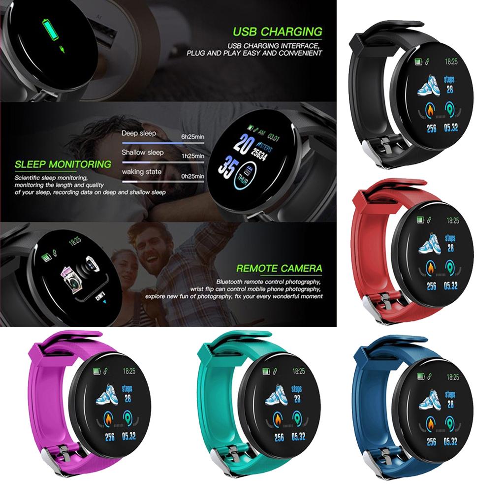 Đồng Hồ đeo Tay Thông Minh Bluetooth D18 Fitness Sport Tracker Không Thấm Nước Unisex