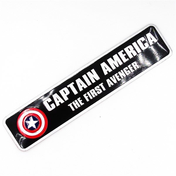 Captain America The First Avenger hình chữ nhật dài - Sticker metal 3D hình dán kim loại