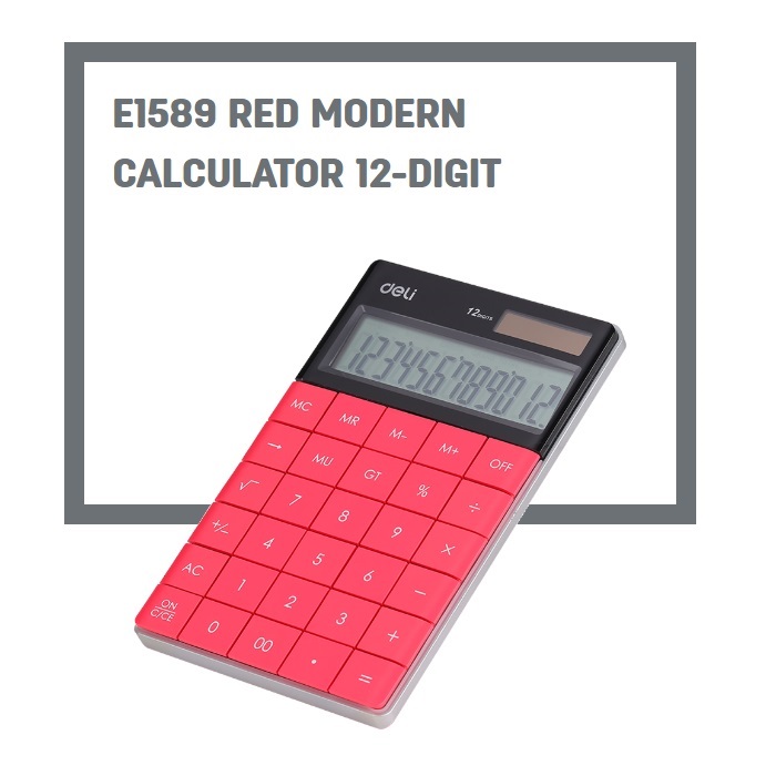 Máy tính TOUCH nhiều màu Deli 1589 Modern Calculator 12-Digit Giao màu ngẫu nhiên