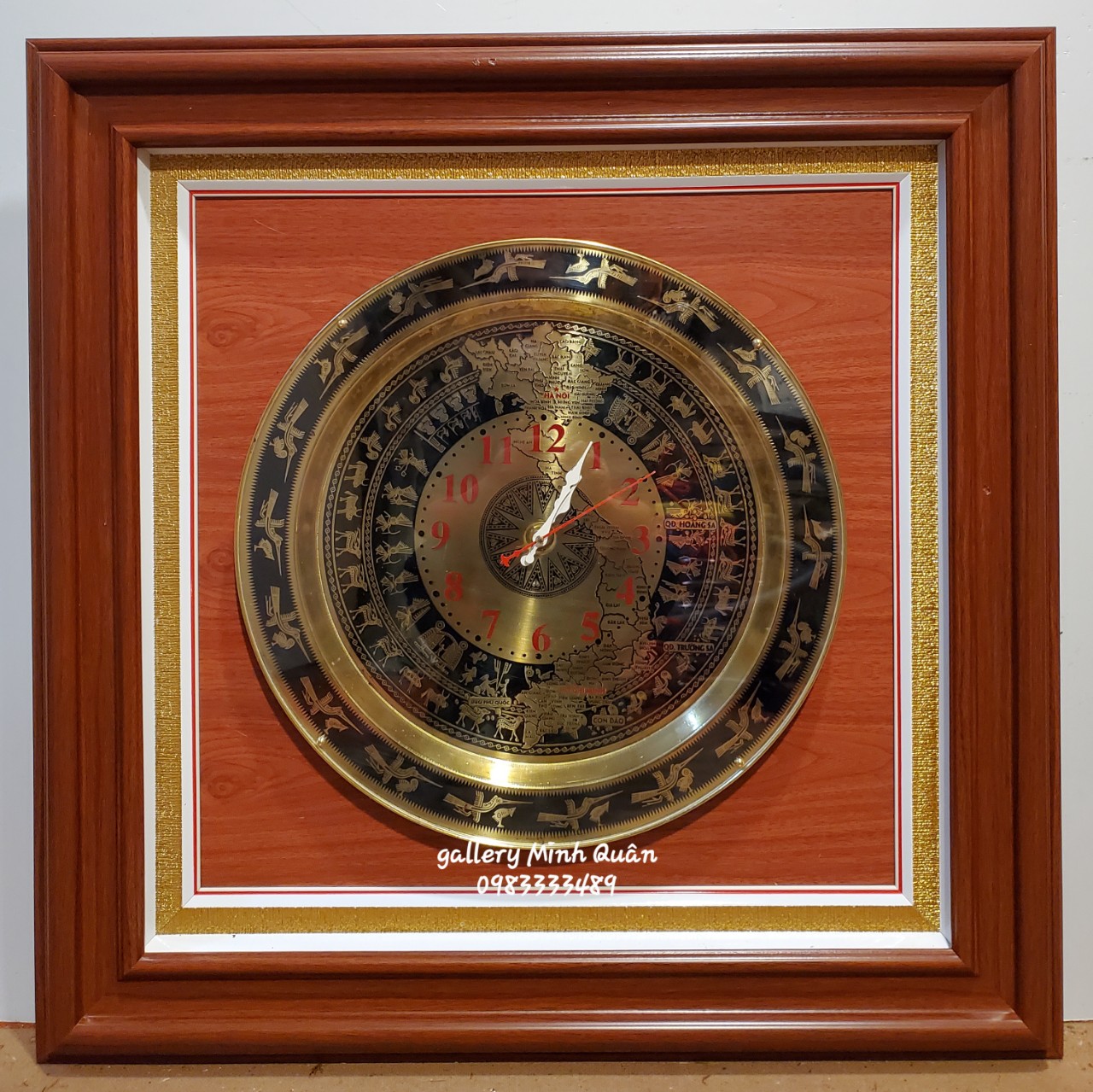 ĐỒNG HỒ MÂM MẶT TRỐNG ĐỒNG NGỌC LŨ ( ĐỒNG VÀNG NGUYÊN CHẤT)