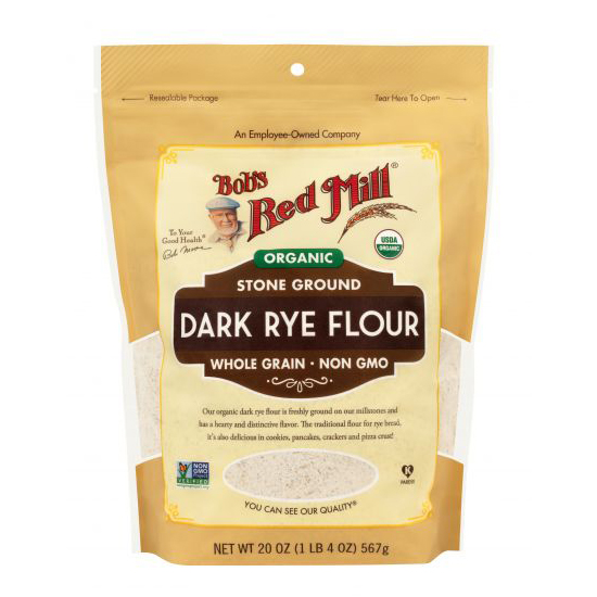 Bột mì đen (lúa mạch đen) nguyên cám hữu cơ Organic Whole Grain Dark Rye Flour Bob's Red Mill 567gr