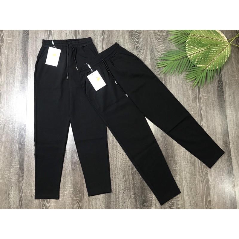 Quần jogger ️ ️ Quần jogger phong cách baggy trơn, chất mỳ Hàn dày dặn, co giãn - lady mode