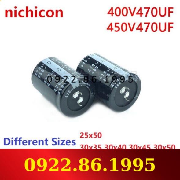 2 Cái/lốc Nichicon 470Uf 400V 470Uf 450V 400v470uf 450v470uf 25X50 30x3 5/40/45/50 35x3 0/35/40/45/50 Tụ Psu Gắn V