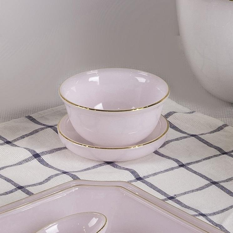 Bộ bát đĩa 18 sản phẩm thủy tinh ngọc Luxury USA Homeset màu hồng ngọc Ruby